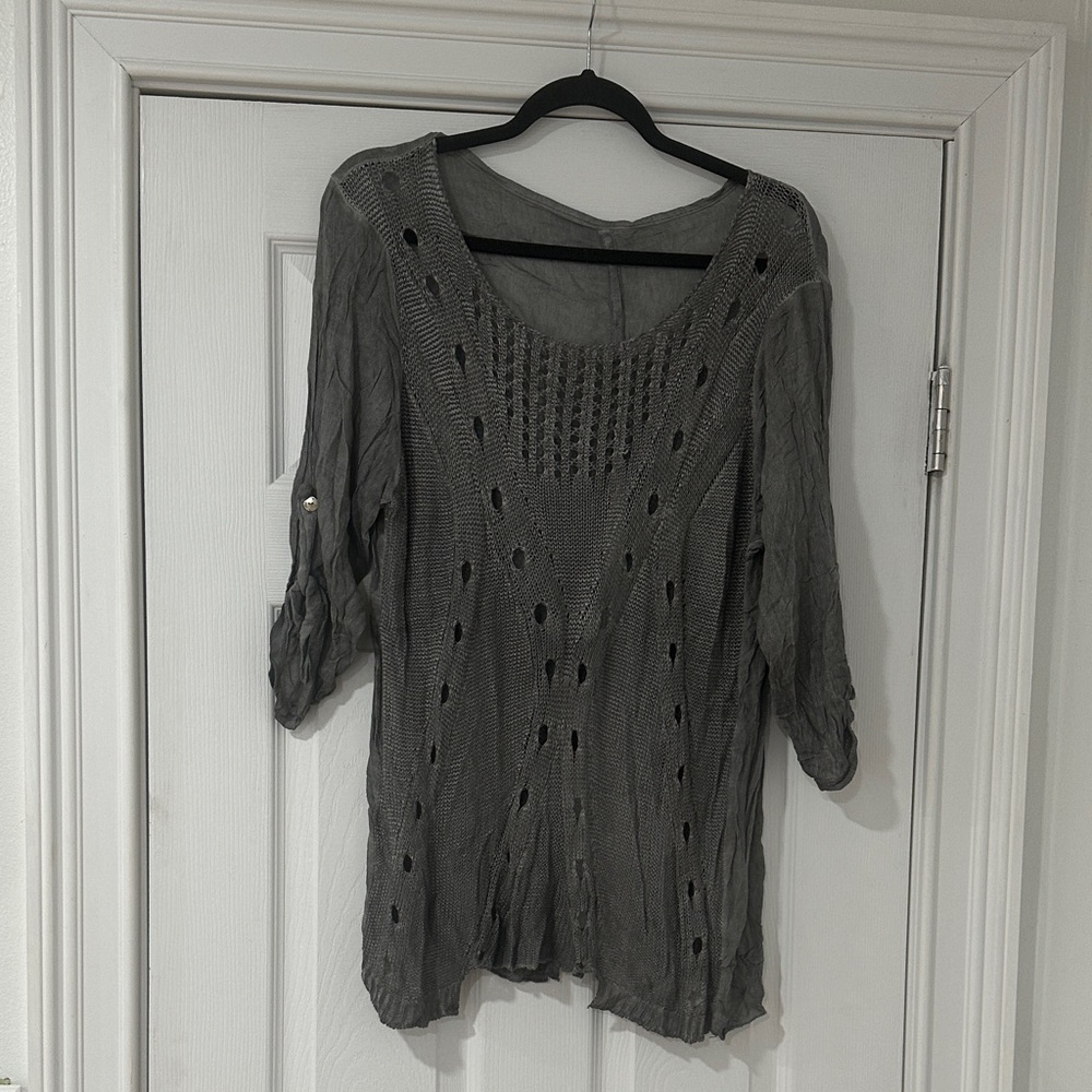 Gray V-Neck Sweater